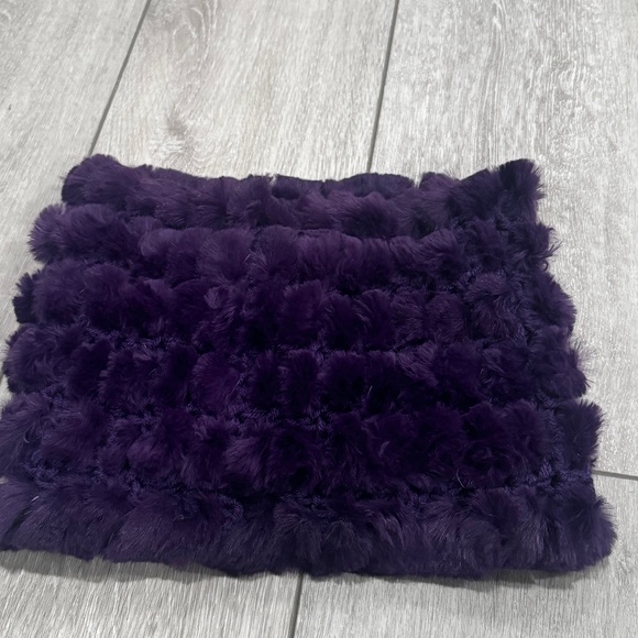 NWOT REAL PURPLE FUR SCARF - Picture 1 of 3